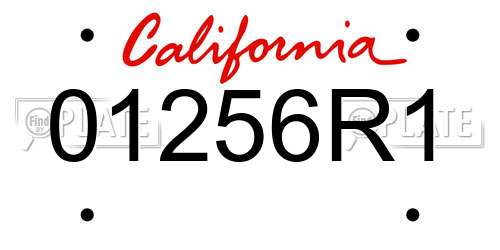 01256R1 California License Plate