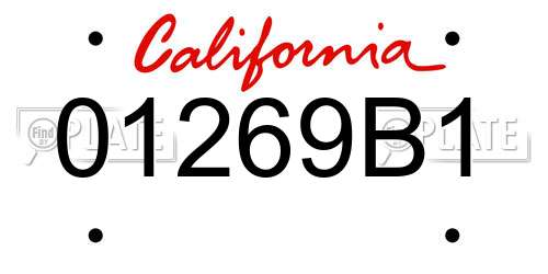 01269B1 California License Plate