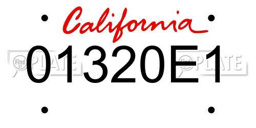 01320E1 California License Plate