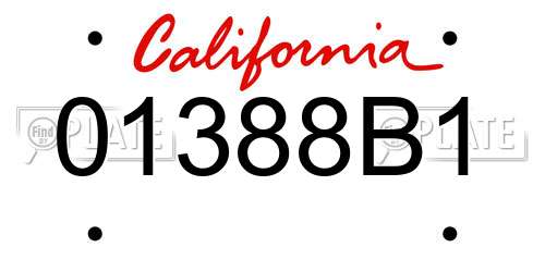 01388B1 California License Plate