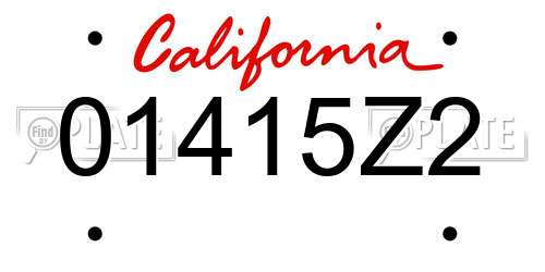01415Z2 California License Plate