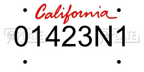 01423N1 California License Plate
