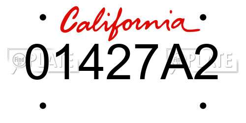 01427A2 California License Plate