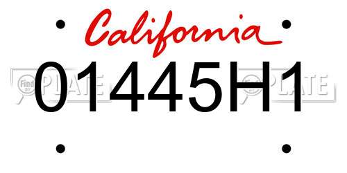 01445H1 California License Plate