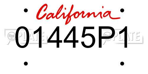 01445P1 California License Plate