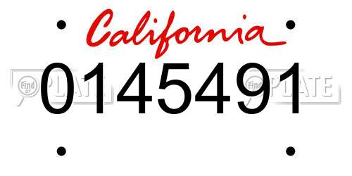 0145491 California License Plate