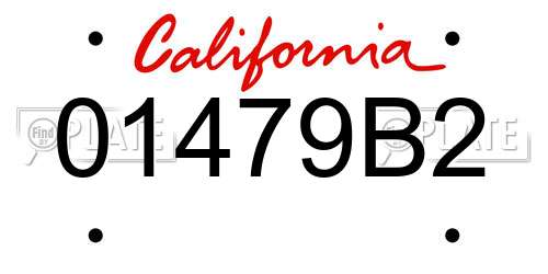 01479B2 California License Plate