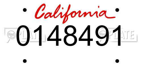 0148491 California License Plate