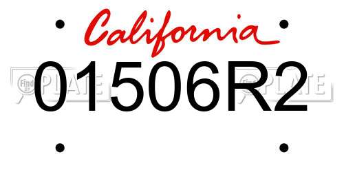 01506R2 California License Plate
