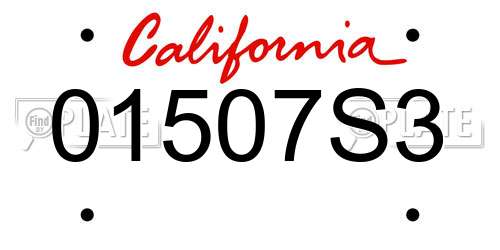 01507S3 California License Plate