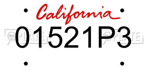 01521P3 California License Plate