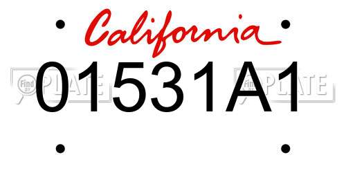 01531A1 California License Plate