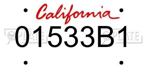 01533B1 California License Plate
