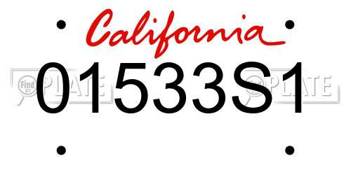 01533S1 California License Plate