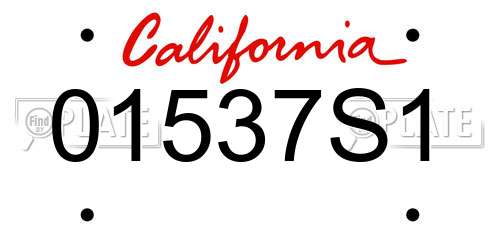 01537S1 California License Plate
