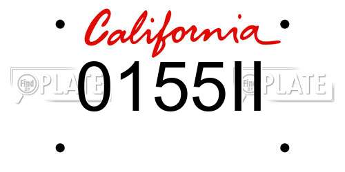 0155II California License Plate