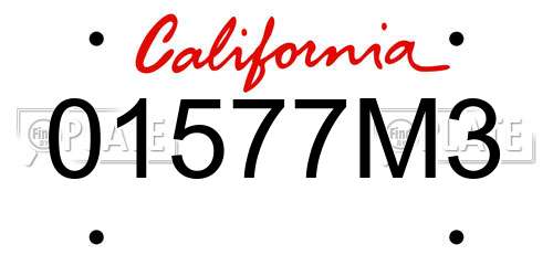 01577M3 California License Plate