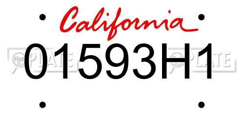 01593H1 California License Plate