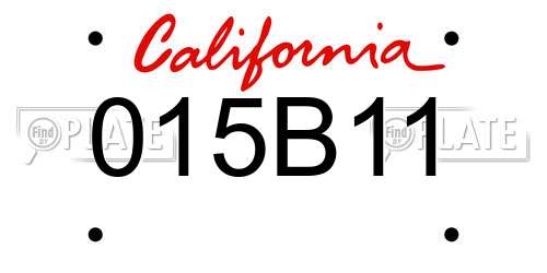 015B11 California License Plate