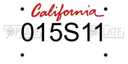 015S11 California License Plate