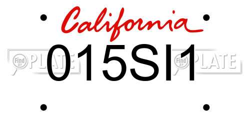 015SI1 California License Plate
