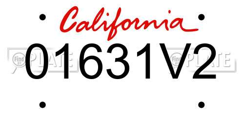 01631V2 California License Plate