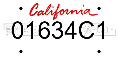 01634C1 California License Plate