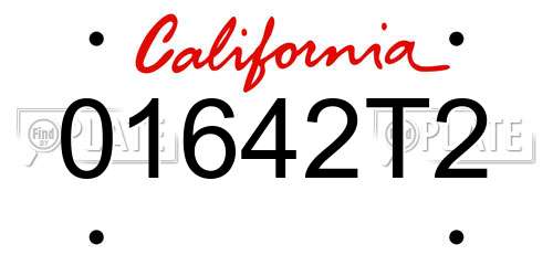 01642T2 California License Plate