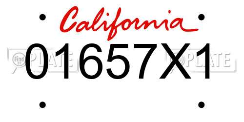 01657X1 California License Plate