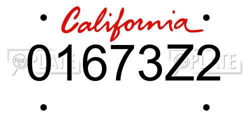 01673Z2 California License Plate