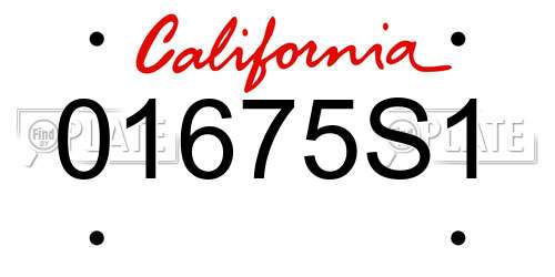 01675S1 California License Plate