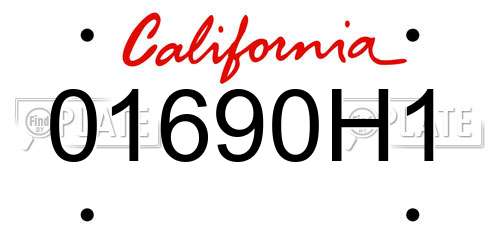 01690H1 California License Plate