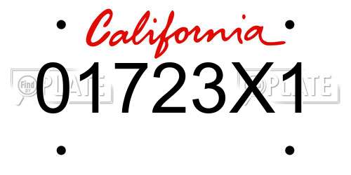 01723X1 California License Plate