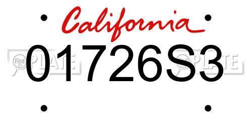 01726S3 California License Plate