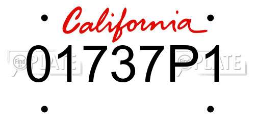 01737P1 California License Plate
