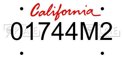 01744M2 California License Plate