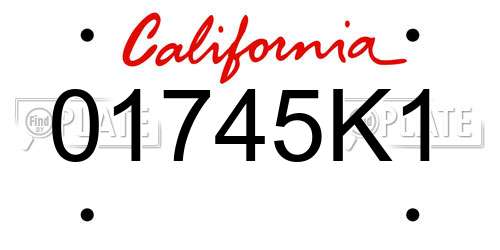 01745K1 California License Plate
