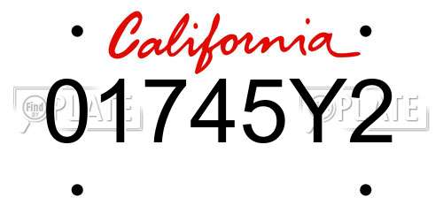 01745Y2 California License Plate