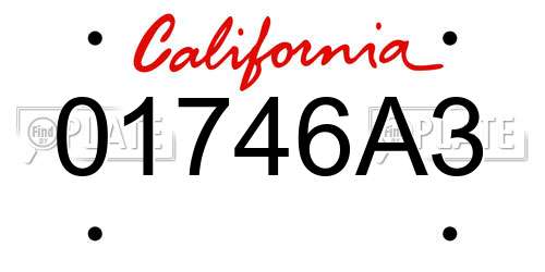 01746A3 California License Plate