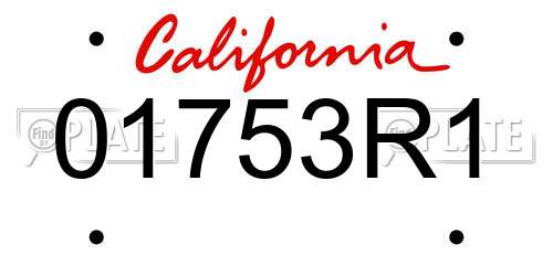 01753R1 California License Plate