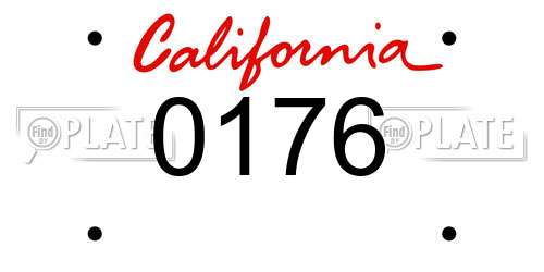 0176 California License Plate