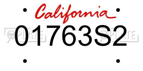 01763S2 California License Plate
