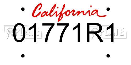 01771R1 California License Plate