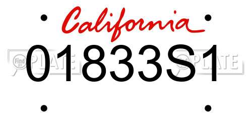 01833S1 California License Plate