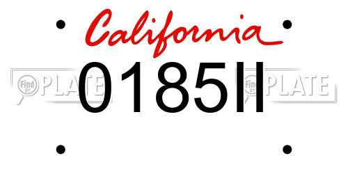 0185II California License Plate