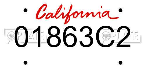 01863C2 California License Plate
