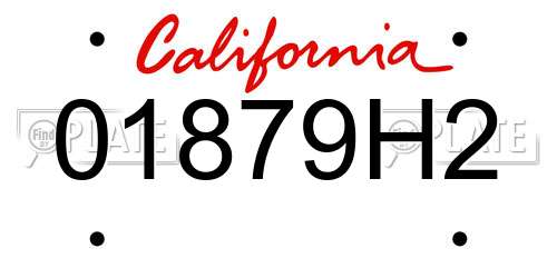 01879H2 California License Plate
