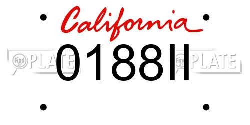 0188II California License Plate