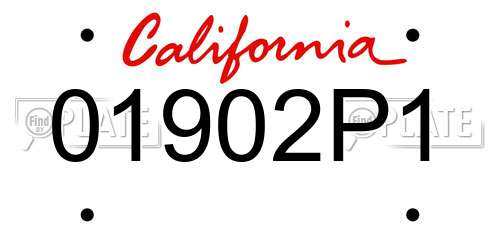 01902P1 California License Plate
