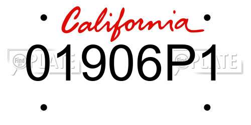 01906P1 California License Plate